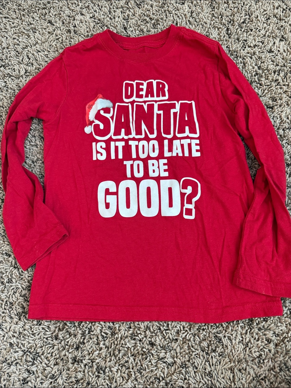 Celebrate It Red Long-Sleeve 'Dear Santa' Graphic Tee
